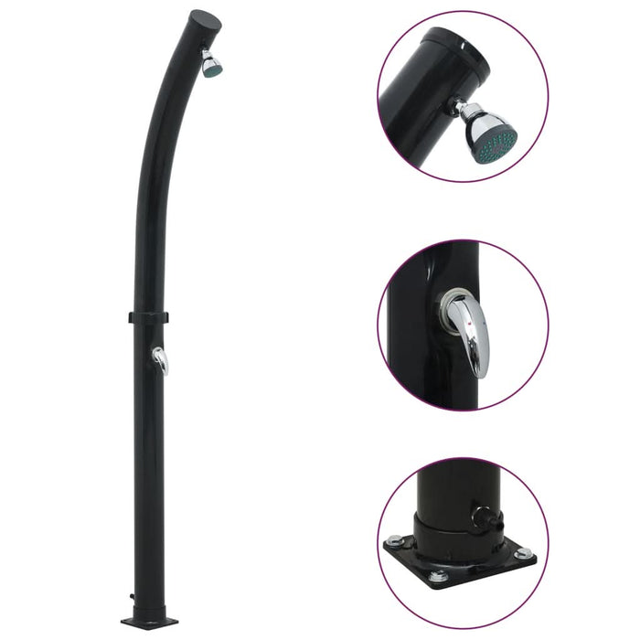 Duș solar, negru, 214 cm, 20 L - WALTI WALTI