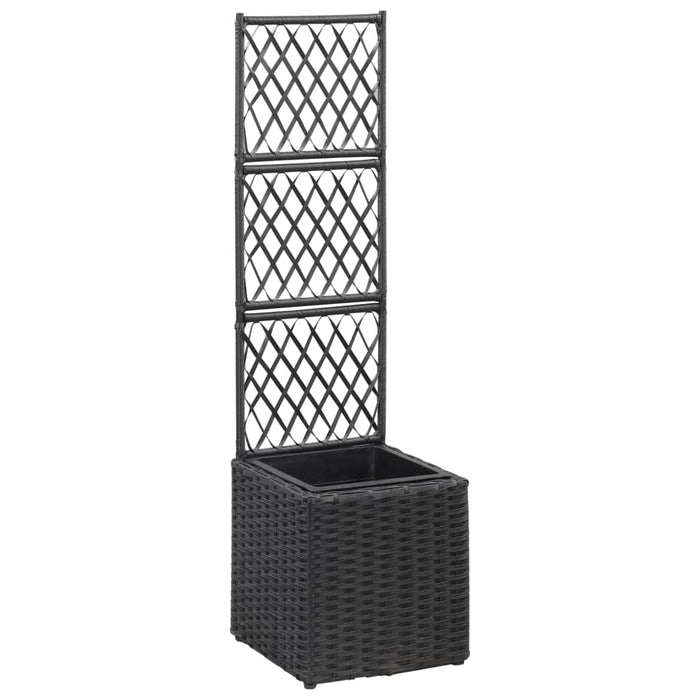 Strat înălțat spalier 1 ghiveci negru 30x30x107 cm poliratan WALTI
