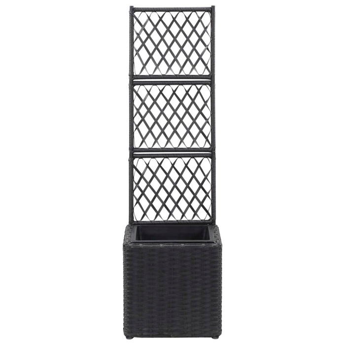 Strat înălțat spalier 1 ghiveci negru 30x30x107 cm poliratan WALTI
