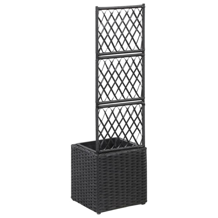 Strat înălțat spalier 1 ghiveci negru 30x30x107 cm poliratan WALTI
