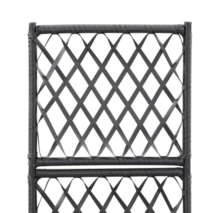 Strat înălțat spalier 1 ghiveci negru 30x30x107 cm poliratan WALTI