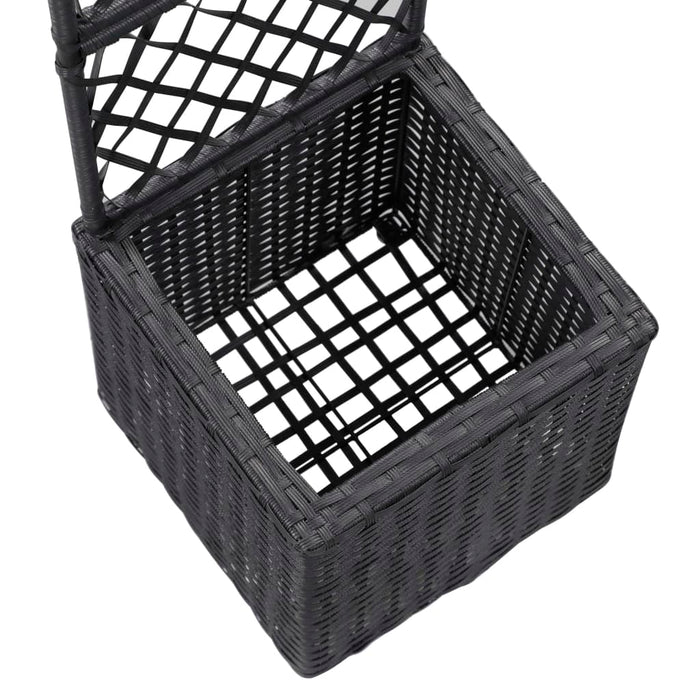 Strat înălțat spalier 1 ghiveci negru 30x30x107 cm poliratan WALTI