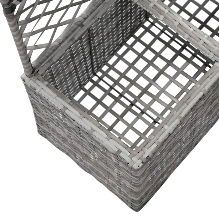 Strat înălțat spalier 2 ghivece, gri, 58x30x107 cm, poliratan - WALTI WALTI