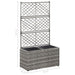 Strat înălțat spalier 2 ghivece, gri, 58x30x107 cm, poliratan - WALTI WALTI