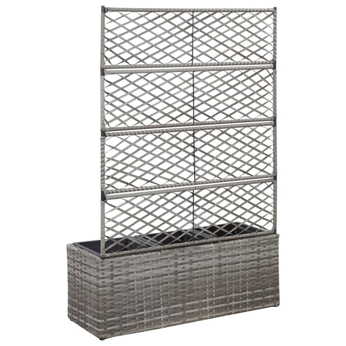 Strat înălțat spalier cu 3 ghivece gri 83x30x130 cm poliratan - WALTI WALTI