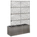 Strat înălțat spalier cu 3 ghivece gri 83x30x130 cm poliratan - WALTI WALTI