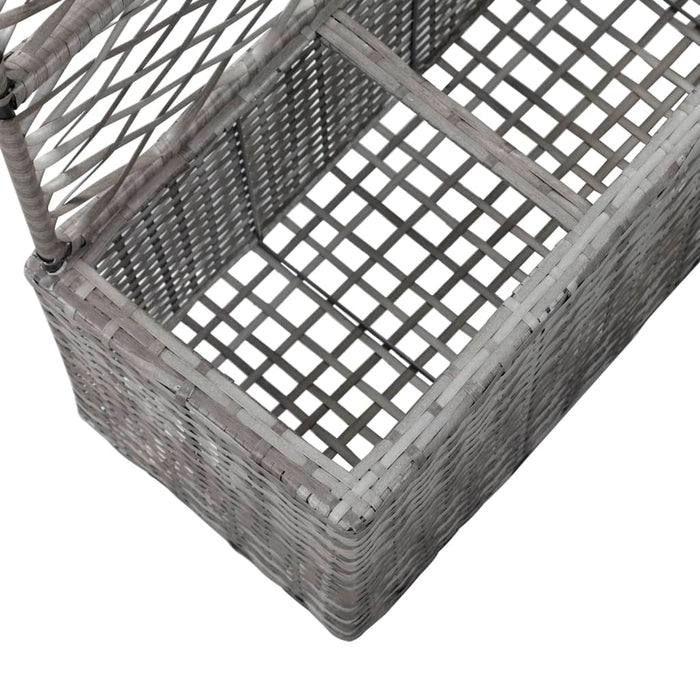 Strat înălțat spalier cu 3 ghivece gri 83x30x130 cm poliratan - WALTI WALTI