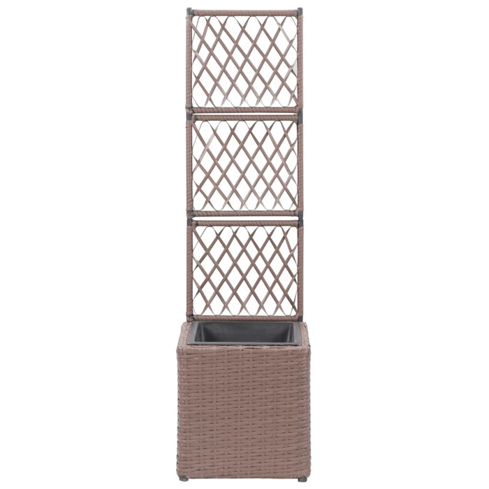 Strat înălțat spalier cu 1 ghiveci maro 30x30x107 cm poliratan - WALTI WALTI
