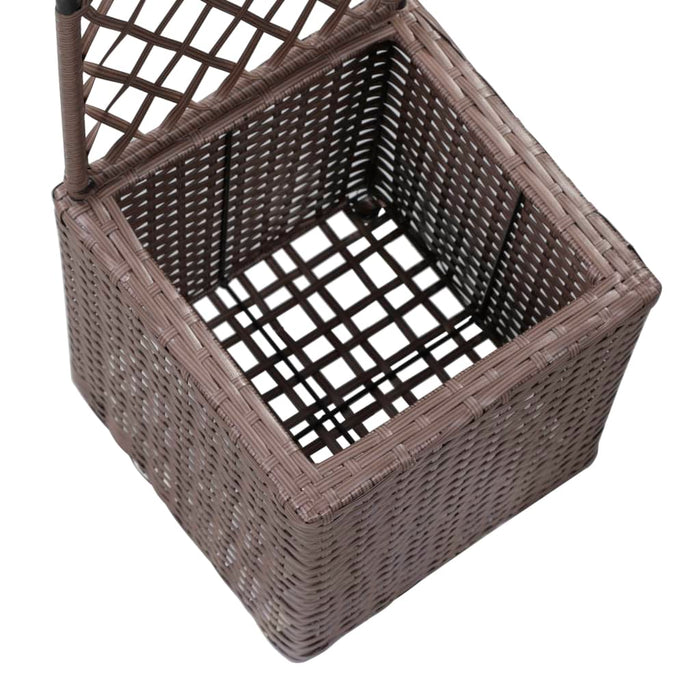 Strat înălțat spalier cu 1 ghiveci maro 30x30x107 cm poliratan - WALTI WALTI