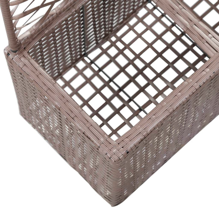 Strat înălțat spalier cu 2 ghivece maro 58x30x107 cm poliratan - WALTI WALTI