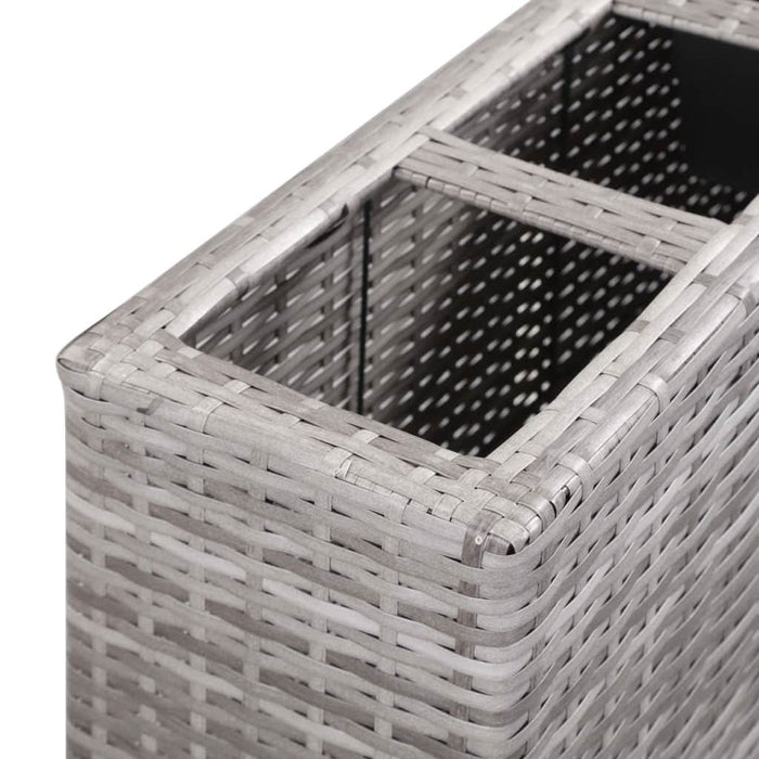 Strat înălțat grădină 4 ghivece, gri, 80x22x79 cm, poliratan WALTI