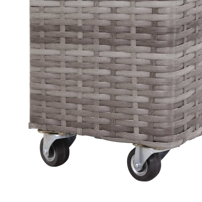 Strat înălțat grădină 4 ghivece, gri, 80x22x79 cm, poliratan WALTI