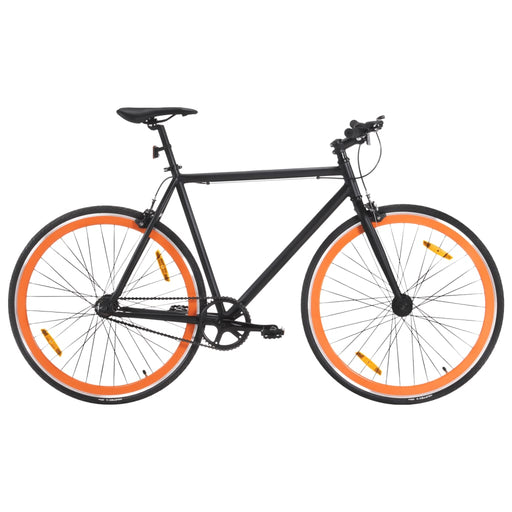 Bicicletă cu angrenaj fix, negru și portocaliu, 700c, 55 cm - WALTI WALTI