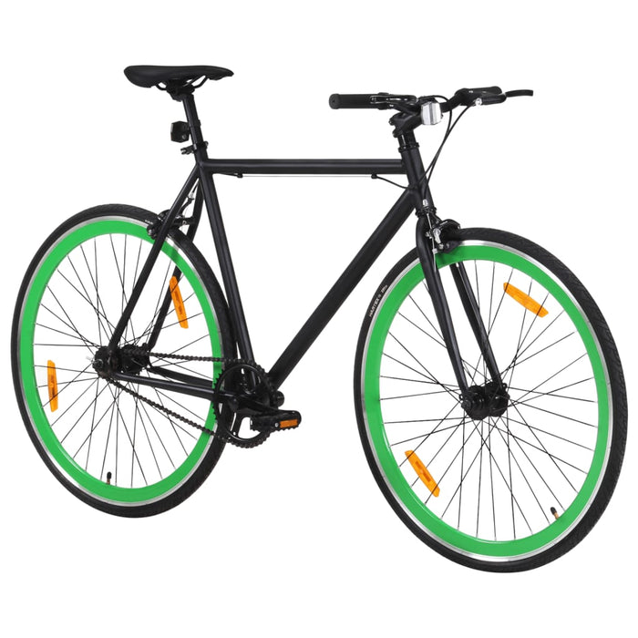 Bicicletă cu angrenaj fix, negru și verde, 700c, 51 cm - WALTI WALTI