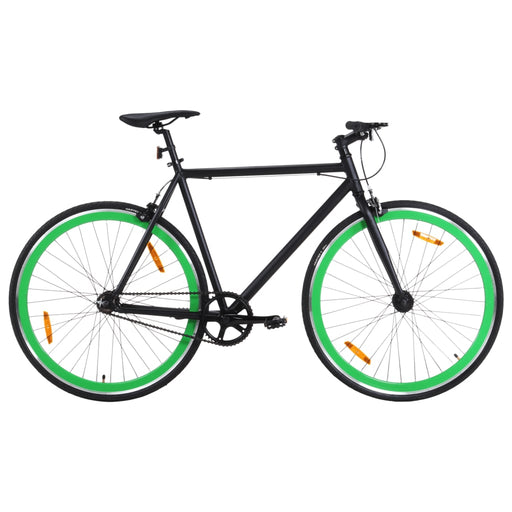 Bicicletă cu angrenaj fix, negru și verde, 700c, 55 cm - WALTI WALTI