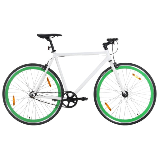 Bicicletă cu angrenaj fix, alb și verde, 700c, 51 cm - WALTI WALTI