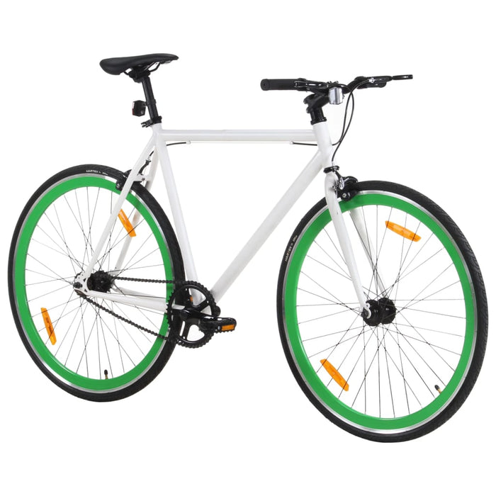 Bicicletă cu angrenaj fix, alb și verde, 700c, 51 cm - WALTI WALTI