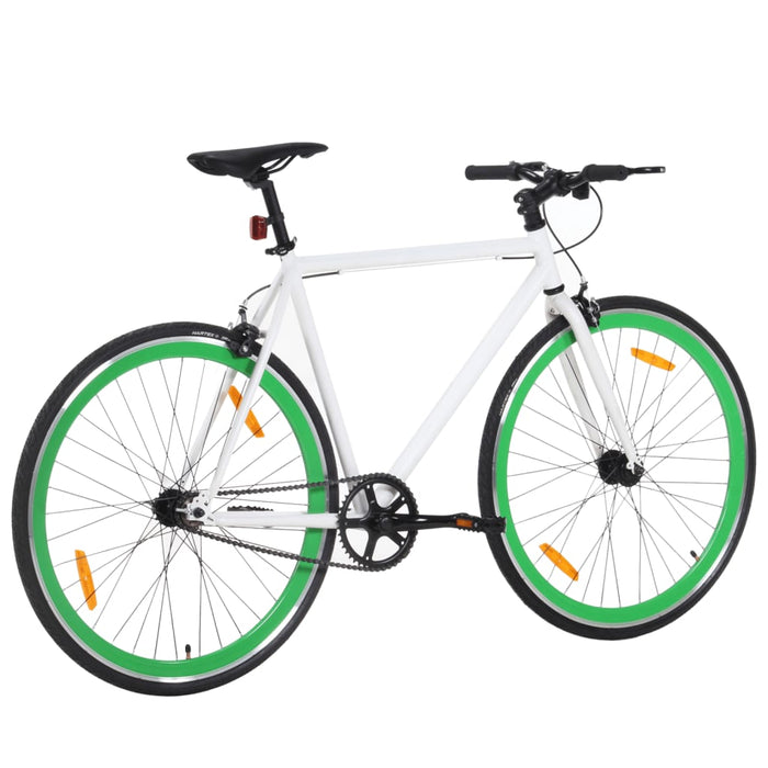 Bicicletă cu angrenaj fix, alb și verde, 700c, 51 cm - WALTI WALTI