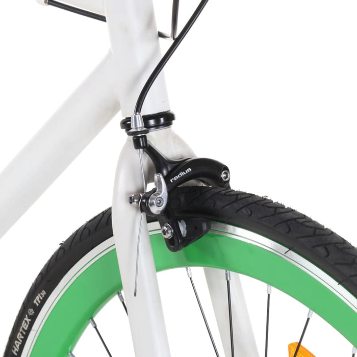 Bicicletă cu angrenaj fix, alb și verde, 700c, 51 cm - WALTI WALTI