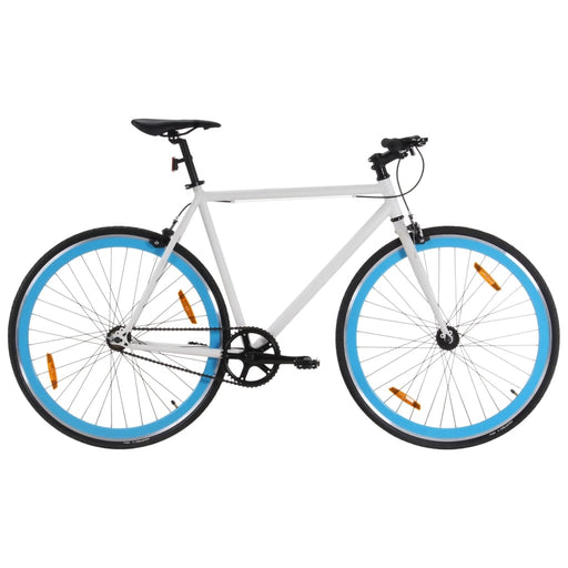 Bicicletă cu angrenaj fix, alb și albastru, 700c, 55 cm - WALTI WALTI