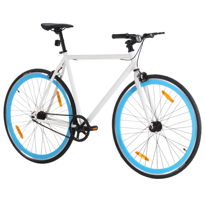 Bicicletă cu angrenaj fix, alb și albastru, 700c, 55 cm - WALTI WALTI