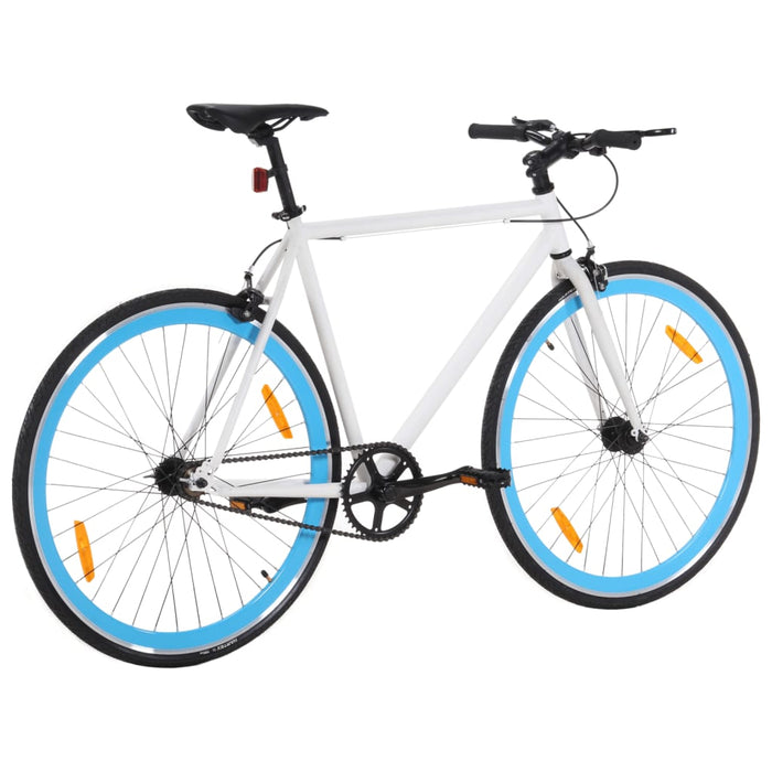 Bicicletă cu angrenaj fix, alb și albastru, 700c, 55 cm - WALTI WALTI