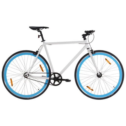 Bicicletă cu angrenaj fix, alb și albastru, 700c, 59 cm - WALTI WALTI