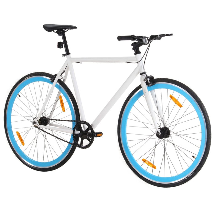 Bicicletă cu angrenaj fix, alb și albastru, 700c, 59 cm - WALTI WALTI