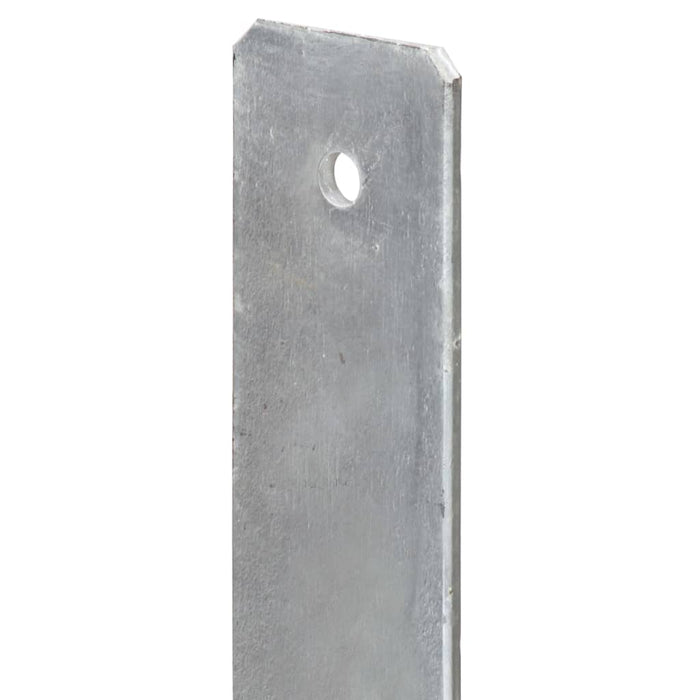 Ancore de gard, 2 buc., argintiu, 9x6x60 cm, oțel galvanizat - WALTI WALTI