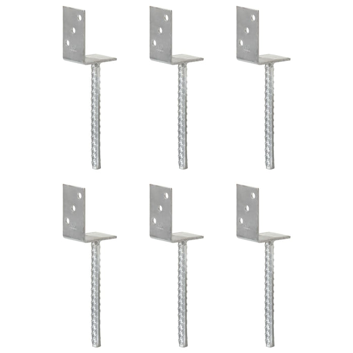 Ancore de gard, 6 buc., argintiu, 8x6x30 cm, oțel galvanizat - WALTI WALTI