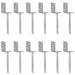 Ancore de gard, 12 buc., argintiu, 8x6x30 cm, oțel galvanizat - WALTI WALTI