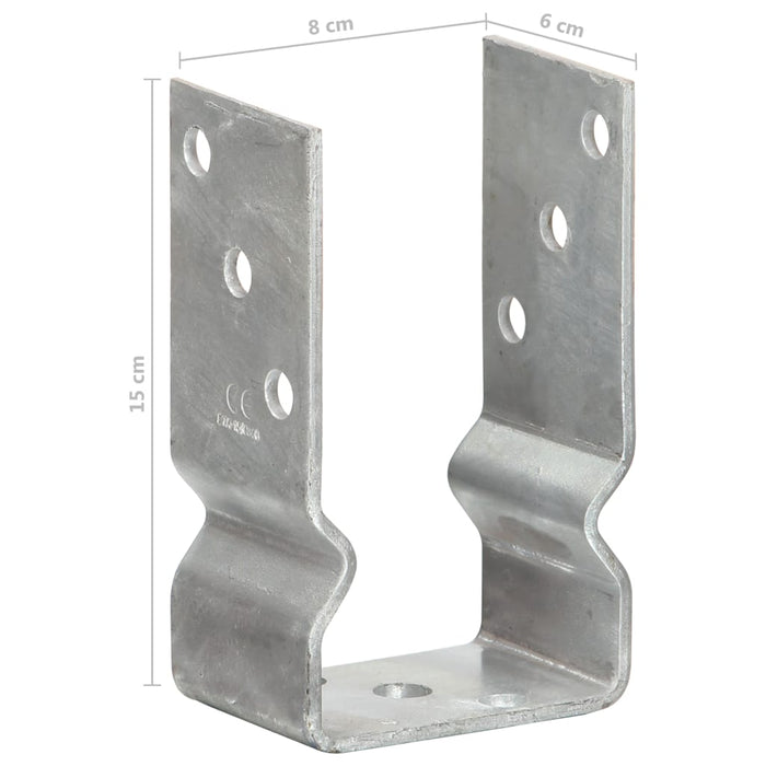 Ancore de gard, 6 buc., argintiu, 8x6x15 cm, oțel galvanizat WALTI