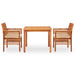 Set mobilier de exterior cu perne 3 piese, lemn masiv de acacia - WALTI WALTI