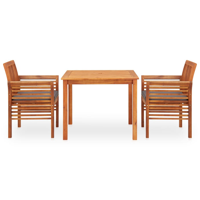 Set mobilier de exterior cu perne 3 piese, lemn masiv de acacia WALTI