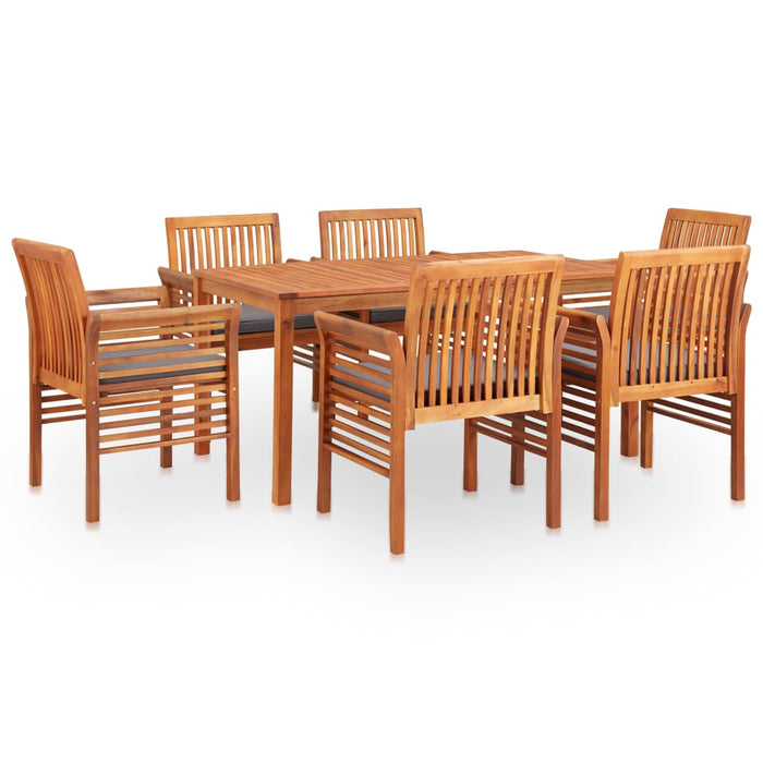 Set mobilier de exterior cu perne 7 piese, lemn masiv de acacia WALTI