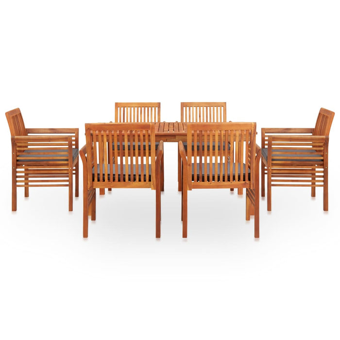 Set mobilier de exterior cu perne 7 piese, lemn masiv de acacia WALTI