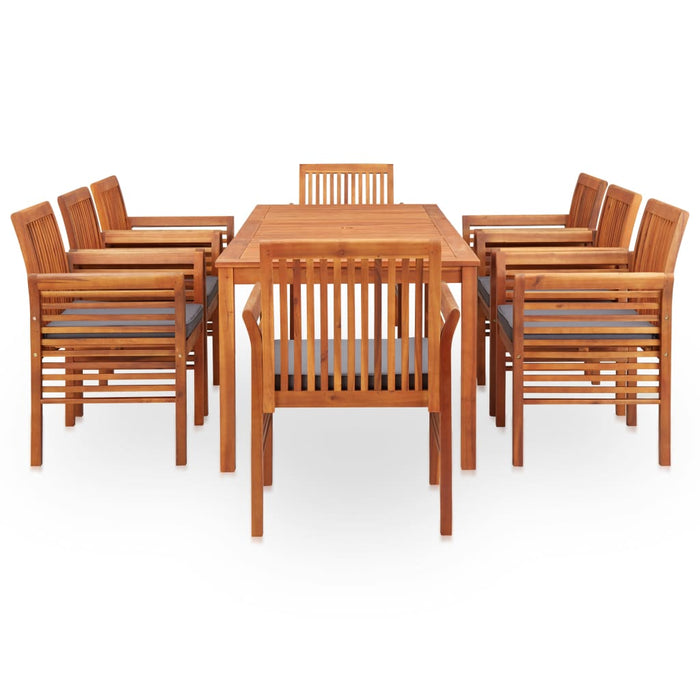Set mobilier de exterior cu perne 9 piese, lemn masiv de acacia WALTI