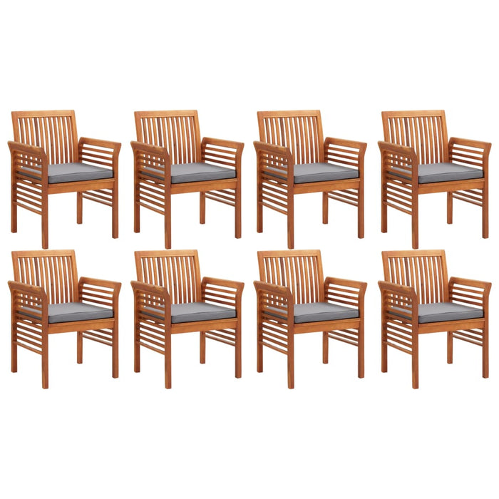 Set mobilier de exterior cu perne 9 piese, lemn masiv de acacia WALTI