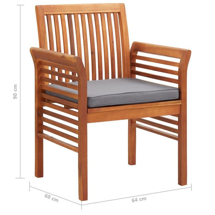 Set mobilier de exterior cu perne 9 piese, lemn masiv de acacia WALTI