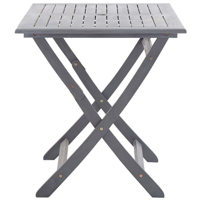 Set mobilier de grădină, 7 piese, gri, lemn masiv de acacia WALTI
