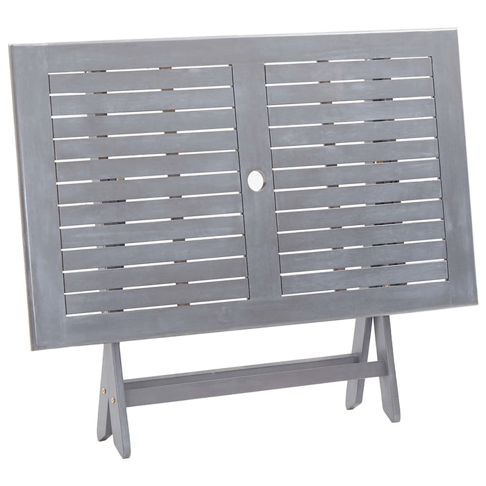 Set mobilier de grădină, 7 piese, gri, lemn masiv de acacia WALTI