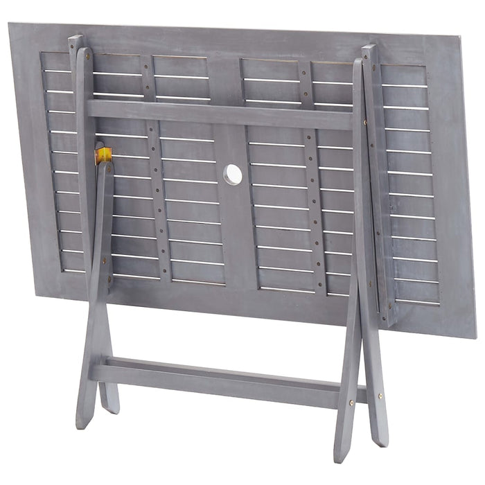 Set mobilier de grădină, 7 piese, gri, lemn masiv de acacia WALTI