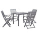 Set mobilier de grădină, 5 piese, gri, lemn masiv de acacia - WALTI WALTI