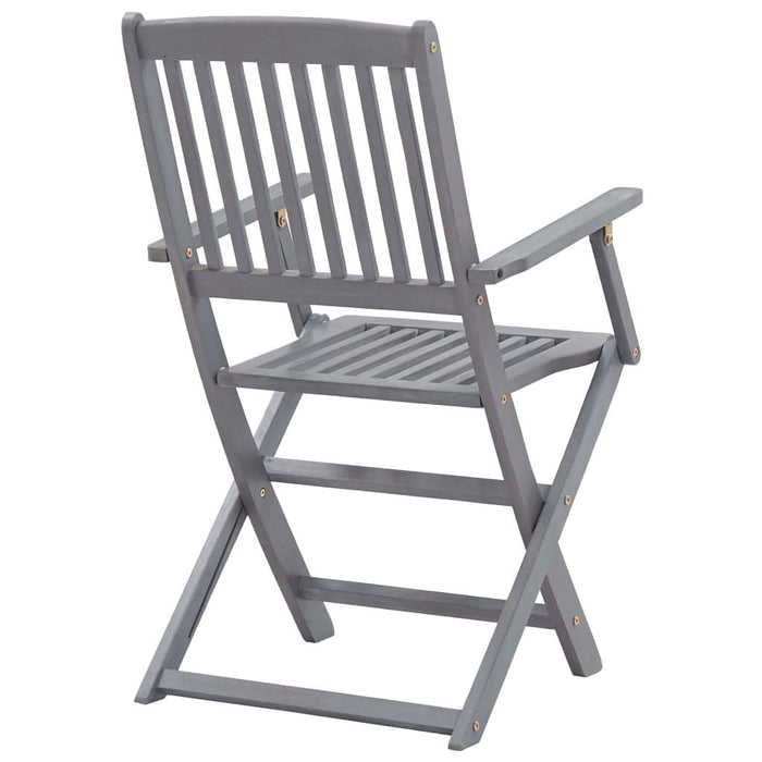 Set mobilier de grădină, 5 piese, gri, lemn masiv de acacia - WALTI WALTI