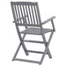 Set mobilier de grădină, 5 piese, gri, lemn masiv de acacia - WALTI WALTI