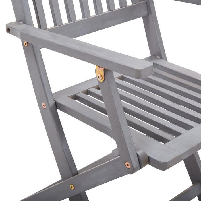 Set mobilier de grădină, 5 piese, gri, lemn masiv de acacia - WALTI WALTI