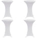 Husă de masă cu picior Ø70 cm, 4 buc., alb, elastic - WALTI WALTI