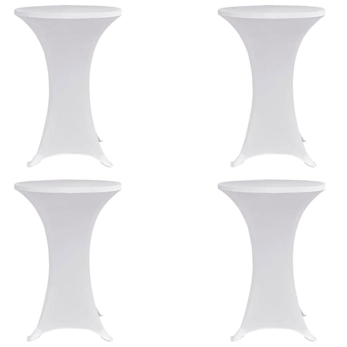 Husă de masă cu picior, Ø80 cm, alb, elastic, 4 buc. - WALTI WALTI