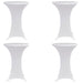 Husă de masă cu picior, Ø80 cm, alb, elastic, 4 buc. - WALTI WALTI