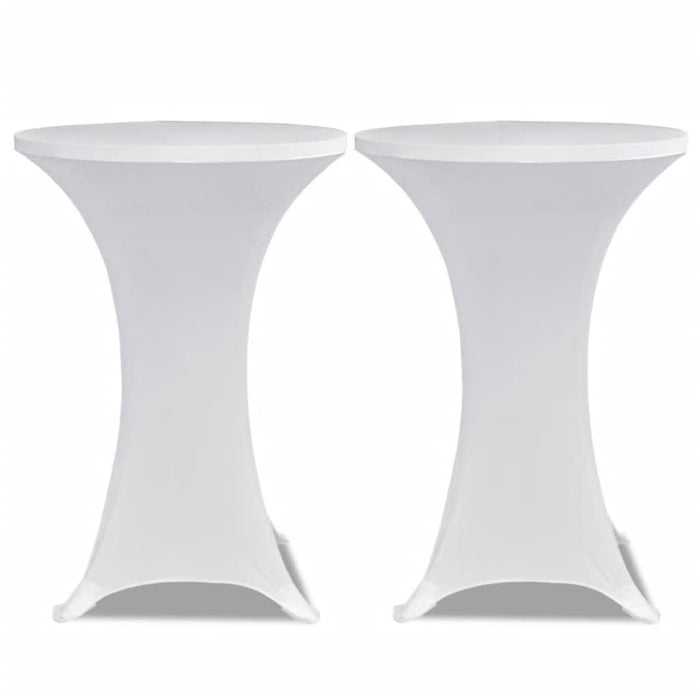 Husă de masă cu picior, Ø80 cm, alb, elastic, 4 buc. - WALTI WALTI